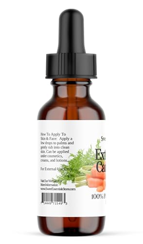 Sweet Essentials 100% Pure Organic Carrot Seed Oil | 1oz | Extra Virgin | Cold Pressed | Unrefined | Imported From France | For Hair, Skin, & Nails