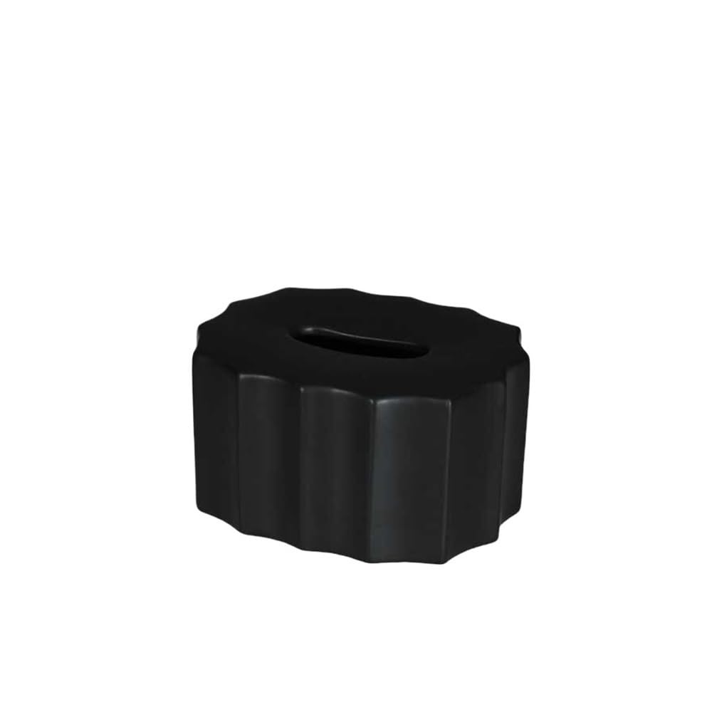 Tissue Holder Dispenser Tissue Box Ceramic Solid Color Three-dimensional Texture Home Desktop Holder for Living Room