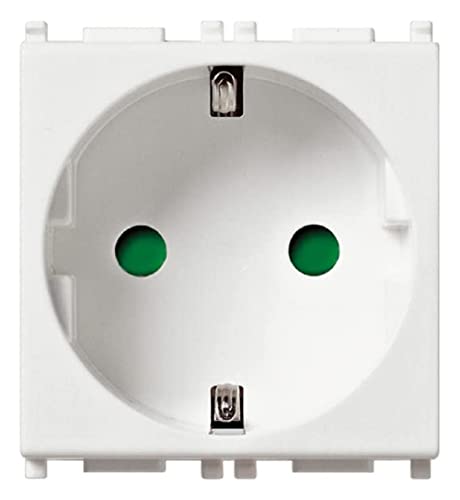 Vimar Flat Series - Sicury Socket 2 Poles + 16A Earth Automatic Terminal White, Weiß