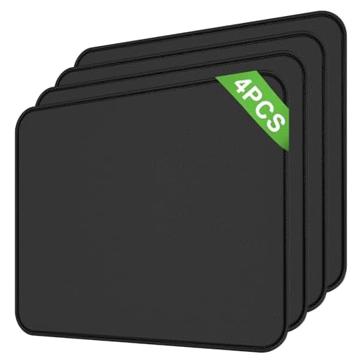 Noxtioanip 4 Pièces Tapis de Souris, 26 x 21 cm Mousepad de Bureau, Mouse Pad avec Base en Caoutchouc Antidérapante, Bords Tissés Durables, pour PC, Ordinateur, Travail, Jeux (Noir)