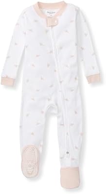 Burt's Bees Baby Girls Organic Cotton Snug Fit Footed Sleeper Pajamas – Soft, Breathable Sleepwear f...