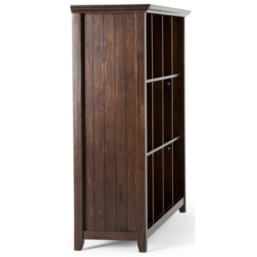 Pemberly Row Wood 12-Cube Storage Unit, 48" H x 57" W, Solid Brunette Brown Finish, Transitional Style with Tapered Legs and Grooved Sides, Versatile Organizer for Living Room, Bedroom, or Office - Image 6