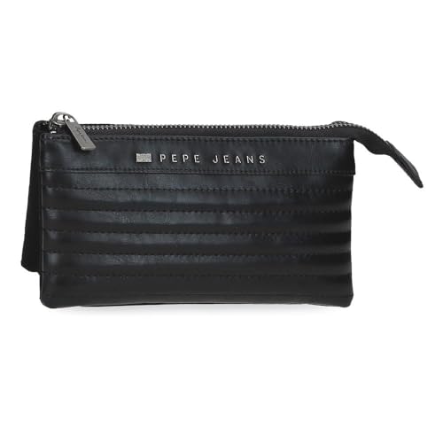 Pepe Jeans Women's Three Compartment Wallet, Black, One Size