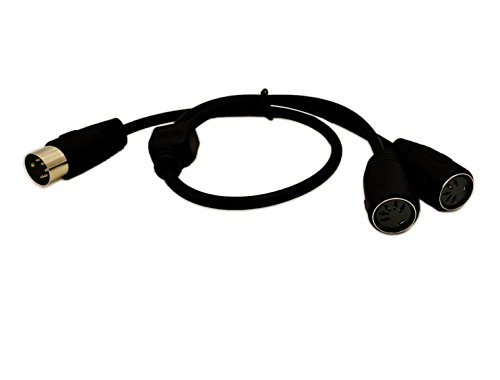 SinLoon DIN 5-poliger Splitter-Y-Adapter, MIDI-Kabel, 5-poliger Stecker auf Dual 2 x DIN-5-Buchse, Verlängerungs-Audiokabel (D5P M-2F, 0,5 Meter)