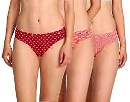 Jockey Women's Cotton Panties 1410 Pack of 3 ( Color May Vary ) (XL, Dark Print Assorted)