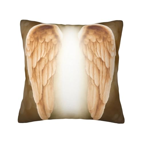 WSHFFILO Angel Wing printed Velvet pillowcase Square pillow Decorative Cushion Cover