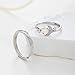 Glowing Band Moonstone Silver Couple Matching Promise Rings for Couples, Women, Men, Him, Her Set of 2 - Adjustable, Gift Wrap