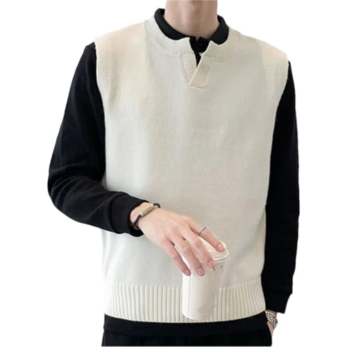 Men Simple Retro Daily Spring V-Neck Sleeveless Style All-Match Sweater Vests