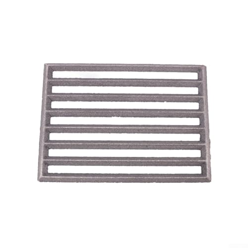 Rejilla cuadrada de hierro fundido para chimenea, pieza de repuesto para una combustión eficiente y circulación optimizada del aire (21,5 x 16 cm)