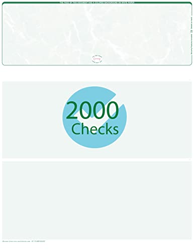2000 Green- Marble Laser Check Stock, (Top Position) Blank Laser Checks, Top Laser Check, Bank Checks, Business Checks, Or Personal Checks #TOP2