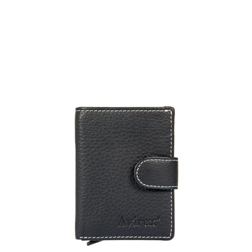 Portefeuille compact AVIREX en cuir noir idéal pour vos déplacements