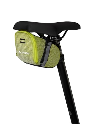 VAUDE Satteltasche Race Light XL Luminum, groß jedoch sehr leicht mit Klett-Befestigung, mit reflektierendem Hauptmaterial, Bright Green, Einheitsgröße