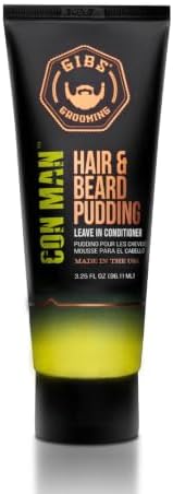 GIBS Con Man Hair & Beard Pudding - Leave In Conditioner - Curl Definer - Moisturizer