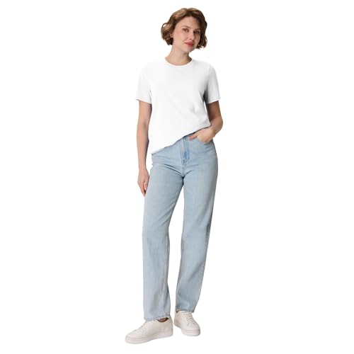 Image of Hanes Women's Perfect-T Crewneck T-Shirt, Lightweight Cotton Short Sleeve Tee for Women