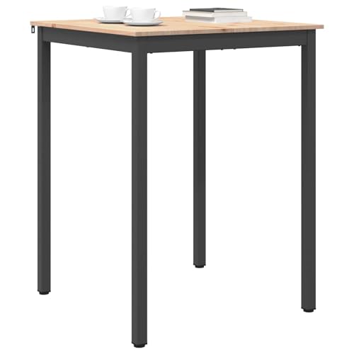 vidaXL Table de Bar Naturel 80 x 80 x 105 cm Bois de pin Massif, Table de Bar Moderne pour Salle à Manger, Meuble élégant, Surface en pin Massif, Parfaite...