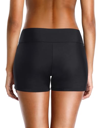 Zmart Women's 3" High Waisted Swim Shorts Full Coverage Swimsuit Bottoms Bathing Suit Boy Shorts3