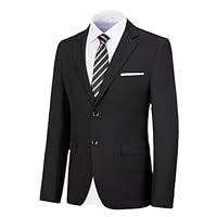 Blazer masculino com 2 botões, caimento justo, para negócios, casamento, viagem, Preto, 5G