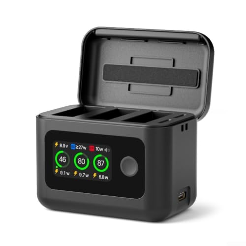 Cargador para DJI Osmo Action 5 Pro solución doble contra baterías agotadas con LED de 27W