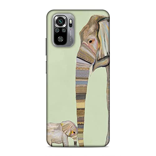 Image of Printed Mobile Back Hard Case Cover for Xiaomi Redmi Note 10 / Xiaomi Redmi Note 10S | Elephants, Cute Baby Elephant, Traditional-2189