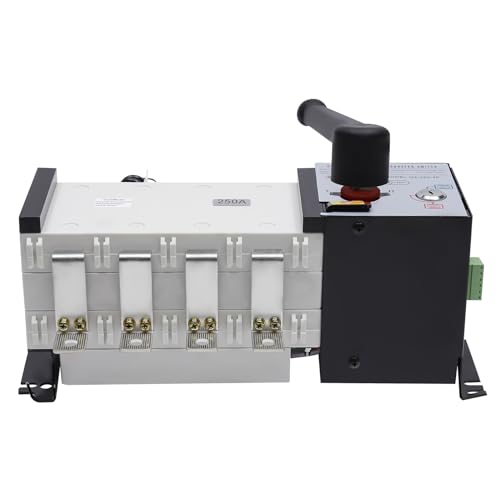 JIAOYINZI 250A 4 Poles Grid to AC Generator, 4P Dual Power Automatic Transfer Switch, 110V Dual Power Automatic Transfer Switch Dual Generator Changeover Switch