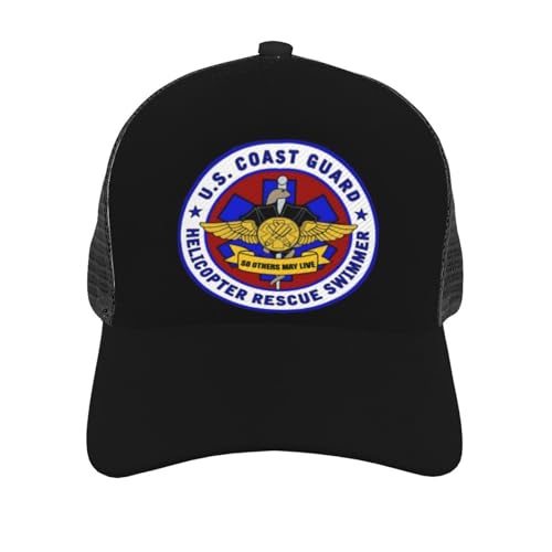 USCG Asts (Helicopter Rescue Swimmers) Unisex Mesh Baseball Caps - Classic Adjustable Hat3