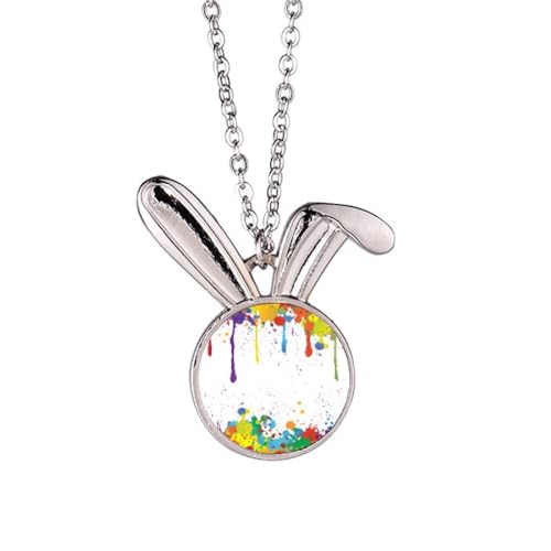 Collier lapin coloré graffiti pour remplacer les bijoux ternes par un pendentif éclatant