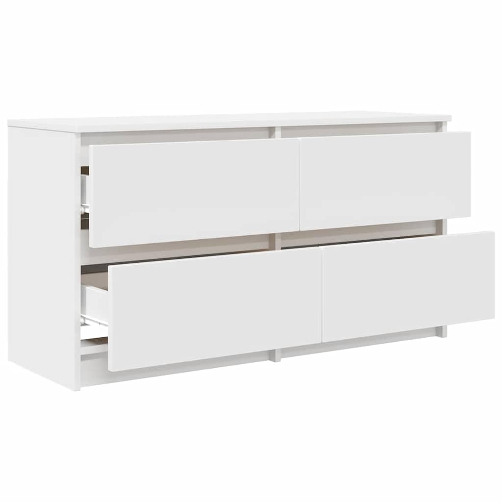 vidaXL Szafka RTV Biała 100x35x54 cm Drewno klejone