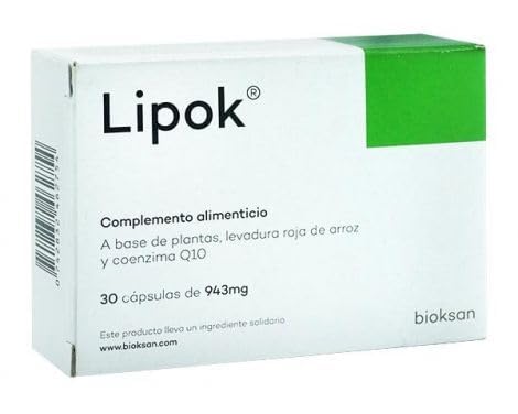 Bioksan Pharma Lipok 30 Cápsulas - Suplemento para Controlar el Colesterol y Triglicéridos - Con Levadura Roja de Arroz, Berberina y Coenzima Q10 - Salud Cardiovascular