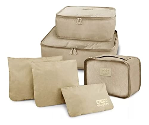 Kit Organizador de Malas de 6 Peças Viagem Poliéster Rosa - Jacki Design 6 310lDTrRjaL