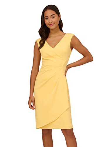 Image of Adrianna Papell Crepe Draped Overlay Dress