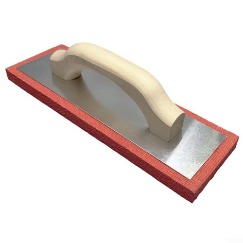 Foam Trowel 12 Inch Plastering Tool with Red Rubber Blade & Aluminum Back for Smooth Plaster Stucco Walls and Ceilings(Red cladding plate)