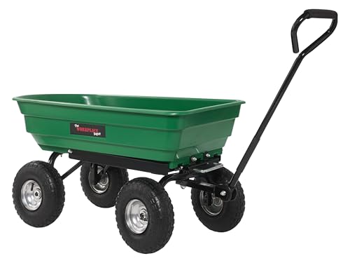 The Workplace Depot Garden Dump Trolley – 250kg Capacity, Pneumatic Wheels, Powder-Coated Steel Frame, Easy Tipping Mechanism – Ideal for Gardening and Landscaping