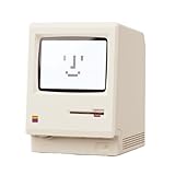 LUOGOXI1984風 レトロコンピュータ デザイン 置き時計 デジタル液晶クロック 卓上時計 温度 日付 曜日 表示 明るさ調整付き おしゃれ インテリア デスククロック プレゼント ギフト 男性 女性 レトロ雑貨 (ホワイト)