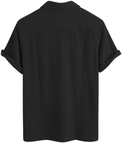 Image of ColorChakra Mens Waffle Knit Polo Tshirt Collar Knitted Shirt for Men M to 3XL