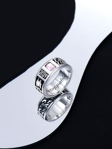 Dorunmo 2025 Class Ring for Men High School Sterling Silver Various Color Mens Class Rings Customizable Graduation Rings with Birthstone Senior Ring Graduation Jewelry Gift3