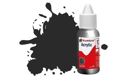 Humbrol Model Paint - DB0053 No 53 Gunmetal - Metallic (14ml), Acrylic Paints for Models, Plastic, Metal, Wood, Glass, Ceramics and More, Acrylic Touch Up Paint - Hobby Paint Bottle for Craft Kits