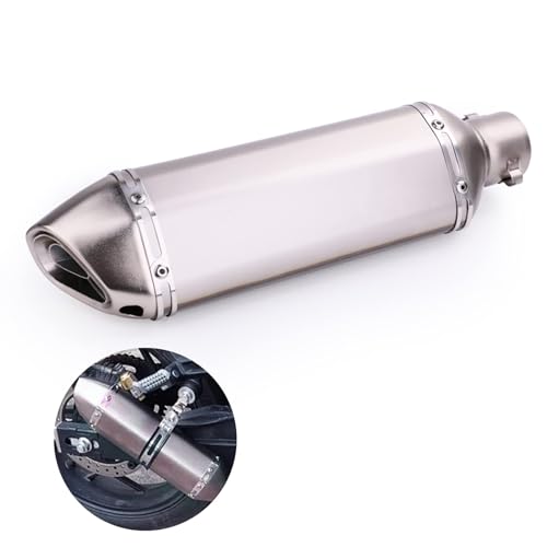 Motorcycle Exhaust Muffler 1.5-2"Inlet with Removable DB Killer for Street/Sport Motorcycles and Scooters with 38,51mm Diameter Exhaust Pipes(Titanium)