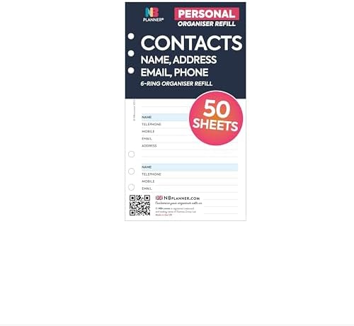 Filofax Personal Contacts Name/ Address/ Email/ Telephone/ Fax/ Mobile ...