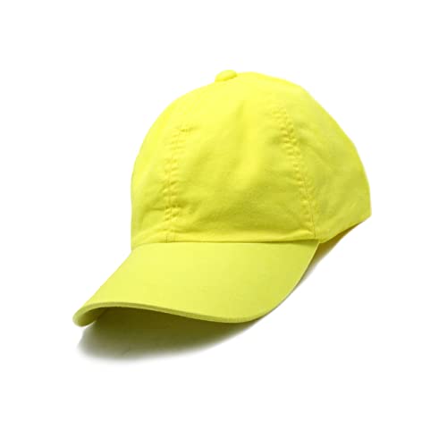 Boné Infantil Sarja Lavado Liso De 2 A 7 Anos (Amarelo)