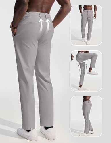Mens Stretch Golf Pants Silver