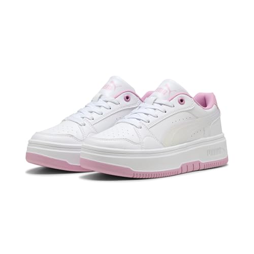Chaussure PUMA Rebound Femme Holo 2.0 Jr, basket montante blanche et reflets brillants