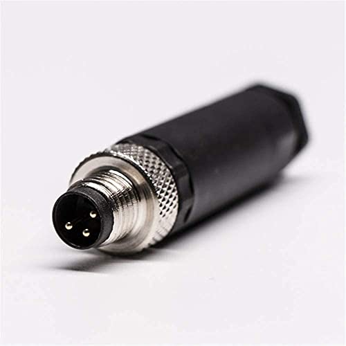 Elecbee 5Pcs M8 Field Wireable Connector Straight 3 Pin Male Assemble Type Plug Unshiled #TOP5