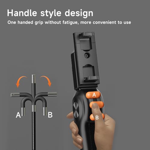 Zealtron Zwei-Wege-Gelenk-Boreskop mit 8 LED-Lichtern, Industrielles Endoskop mit 8 .5mm HD wasserdichter Kamera, Kompatibel mit iOS- und Android-Geräten.1 m steife Röhre,for Engine Bay Inspection.