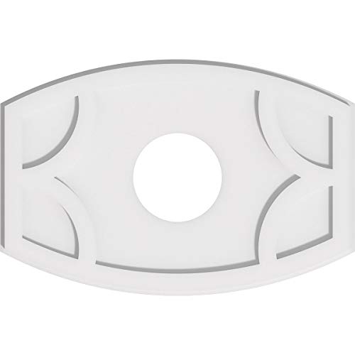 Image of Ekena Millwork CMP24X16KY-06000 Kailey Architectural Grade PVC Contemporary Urethane Ceiling Medallions 24 inchW x 16 inchH x 6 inchID x 13 inchC x 1 inchP