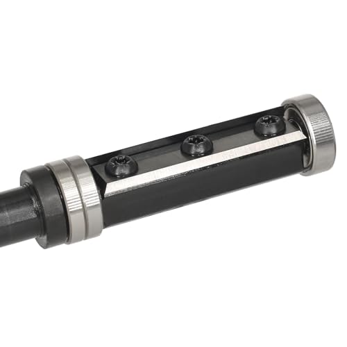 AKYLIN Wendeplatten Bündigfräser 12mm Schaft，2-seitigen Austauschbare Hartmetall Klinge，Bündigfräser Oberfräse mit Kugellager Holzfräser für Kantenbearbeitung