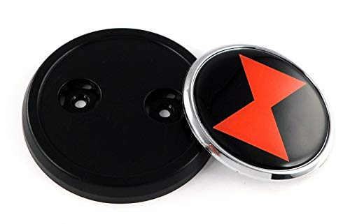 Image of Black Widow Car Truck Black Round Grill Badge 3.5 inch Grille Chrome Emblem