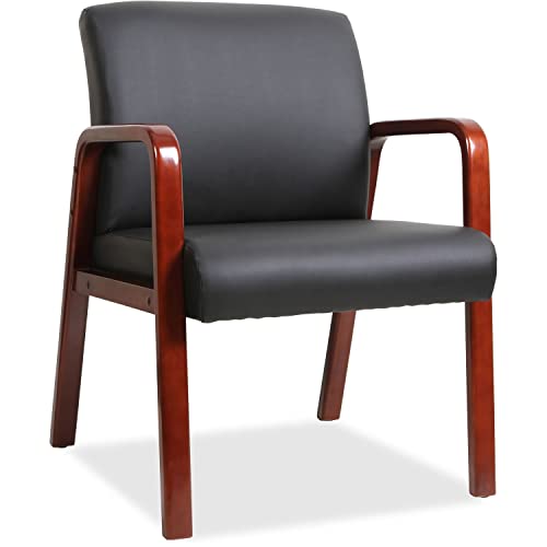 Lorell Guest Chair, Black/Mahogany