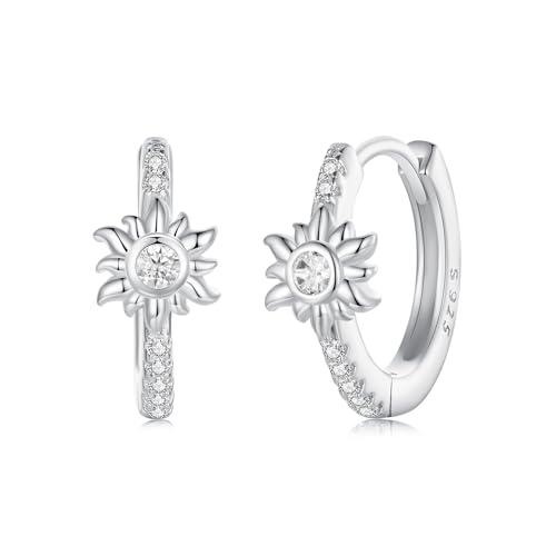Bijoux colorés en zircone et créoles en argent 925 pour adolescente