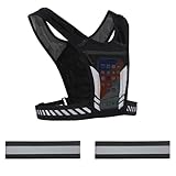 Yuaerbuo Gilet Running Homme, Gilet Reflechissant Running a Pied, Accessoire Course a Pied Homme, Running, Veste Running Femme, Comprend 2 PCS Brassards Réfléchissants, pour Course Nocturne, Marathon