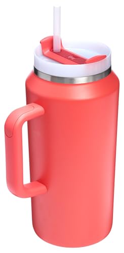 Stanley Quencher H2.0 Tumbler with Handle & Straw 64 oz | Flowstate 3-Position Lid | Large Capacity for Travel & Sports | Insulated Stainless Steel Cup | BPA-Free | Hot Coral